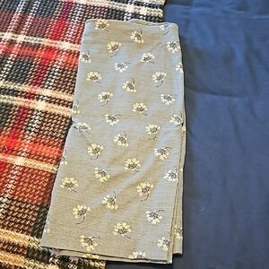 LOFT Gray Midi Pencil Skirt with Slit for Casual Wear